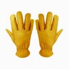 Exxo Cowhide Leather Work Gloves, Cut Resistant, Yellow, Medium, 3PK 9104-3